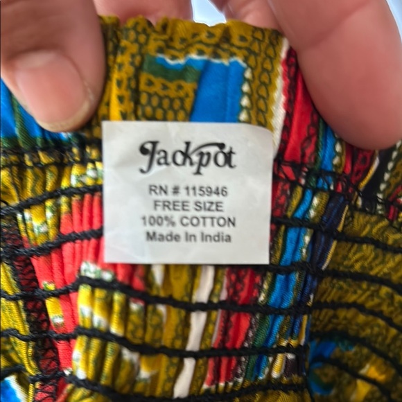 Jackpot Yellow Blue Pleated A-Line Skirt - Picture 5 of 5